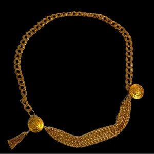 Ivanka New York gold plated belt/ necklace and brooch